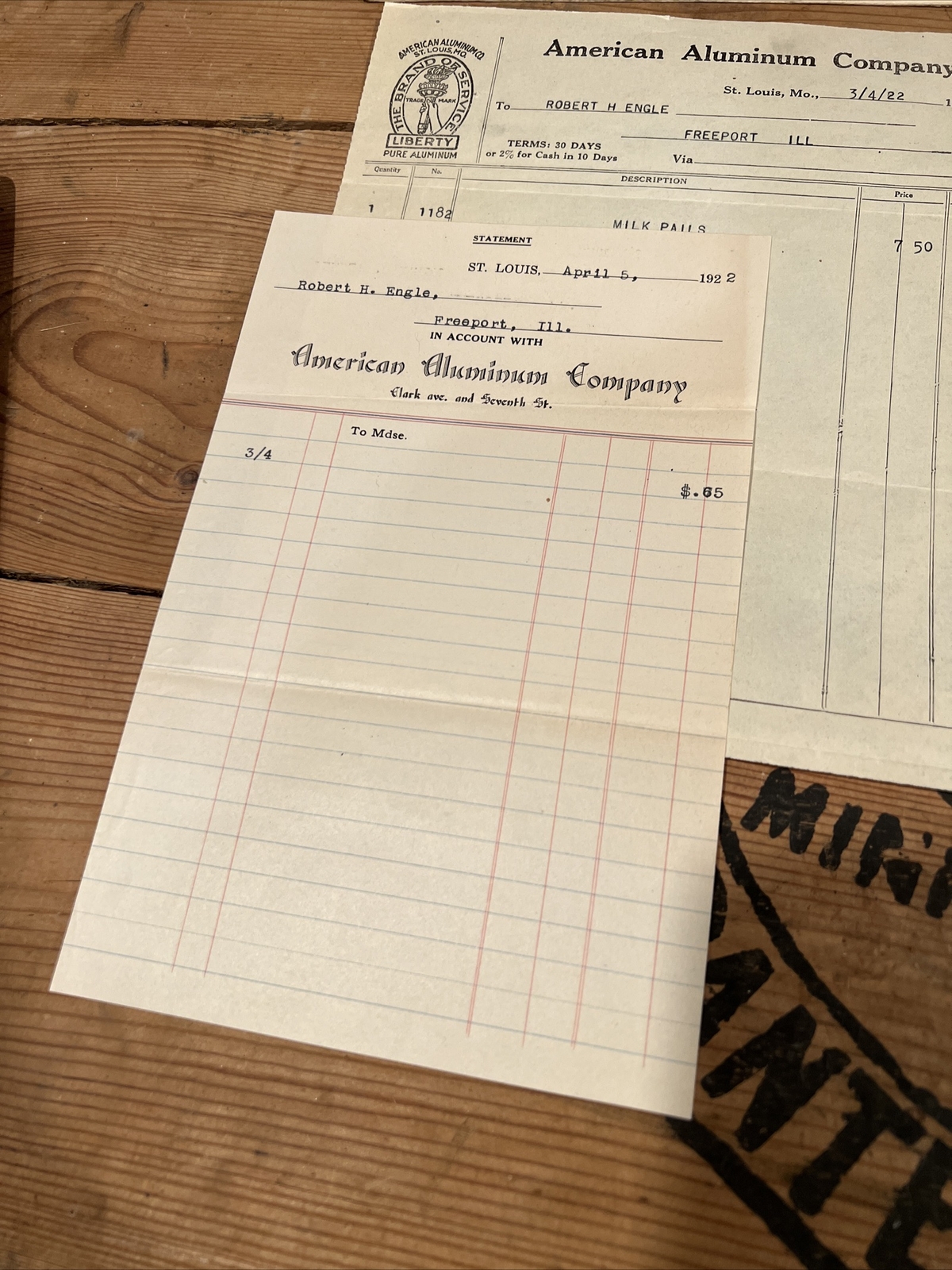 1922 & 1923 American Aluminum Co St Louis MO Paper Letter Brochure Ephemera