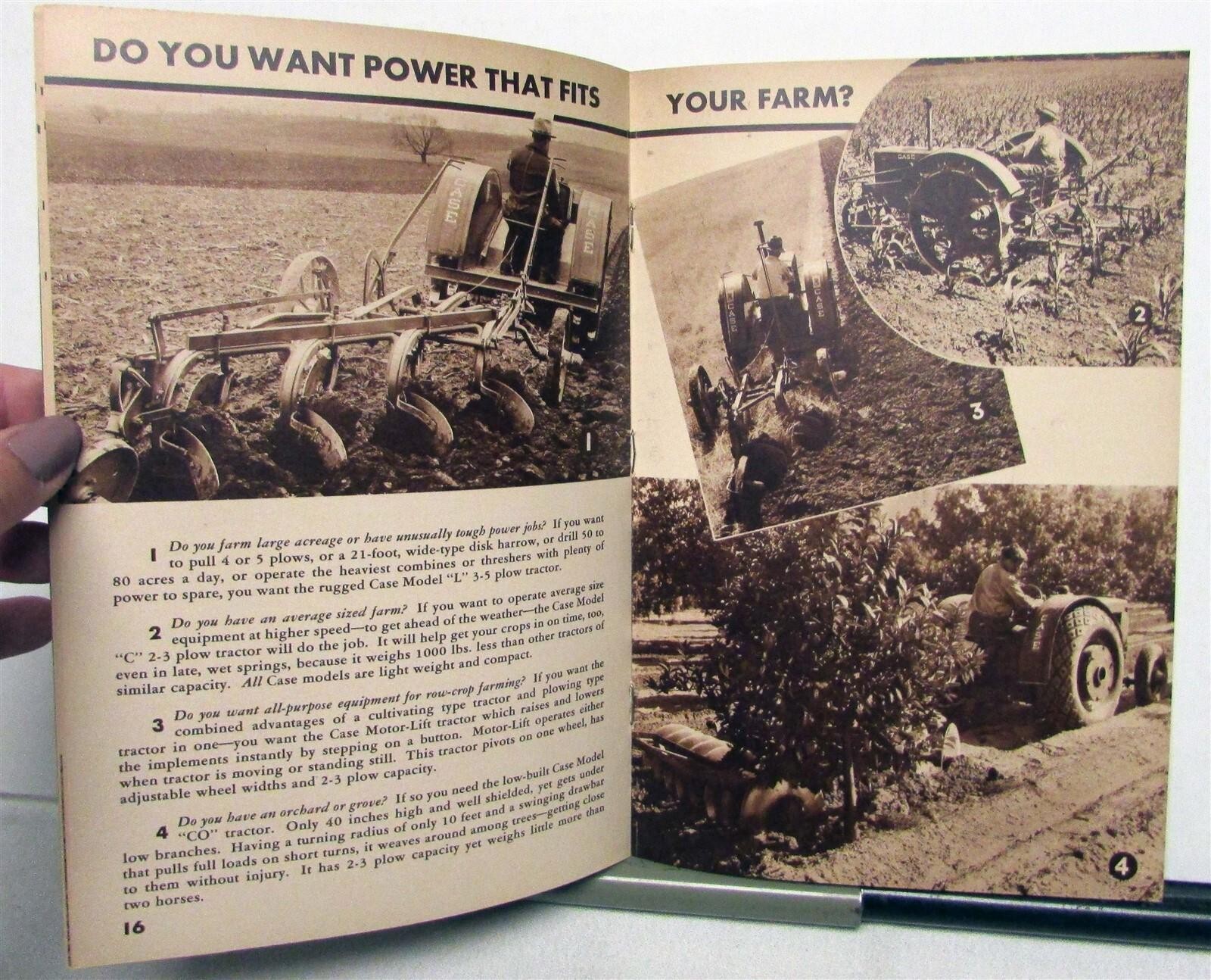 1936 Case Farm Power That Pays 40 Ways Farming Sales Booklet & Mailer