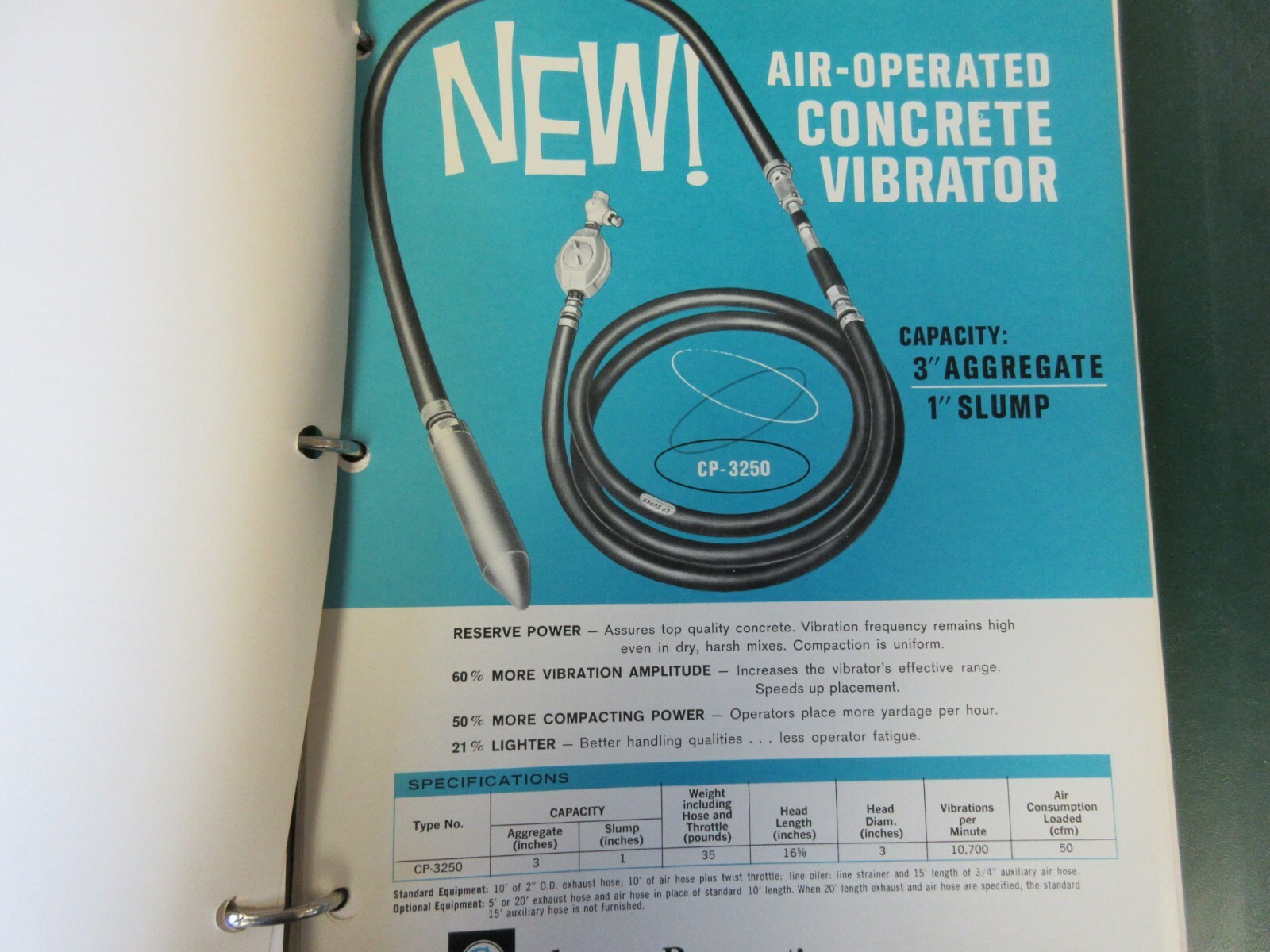 Chicago Pneumatic Concrete Vibrators & Jack Hammers Information