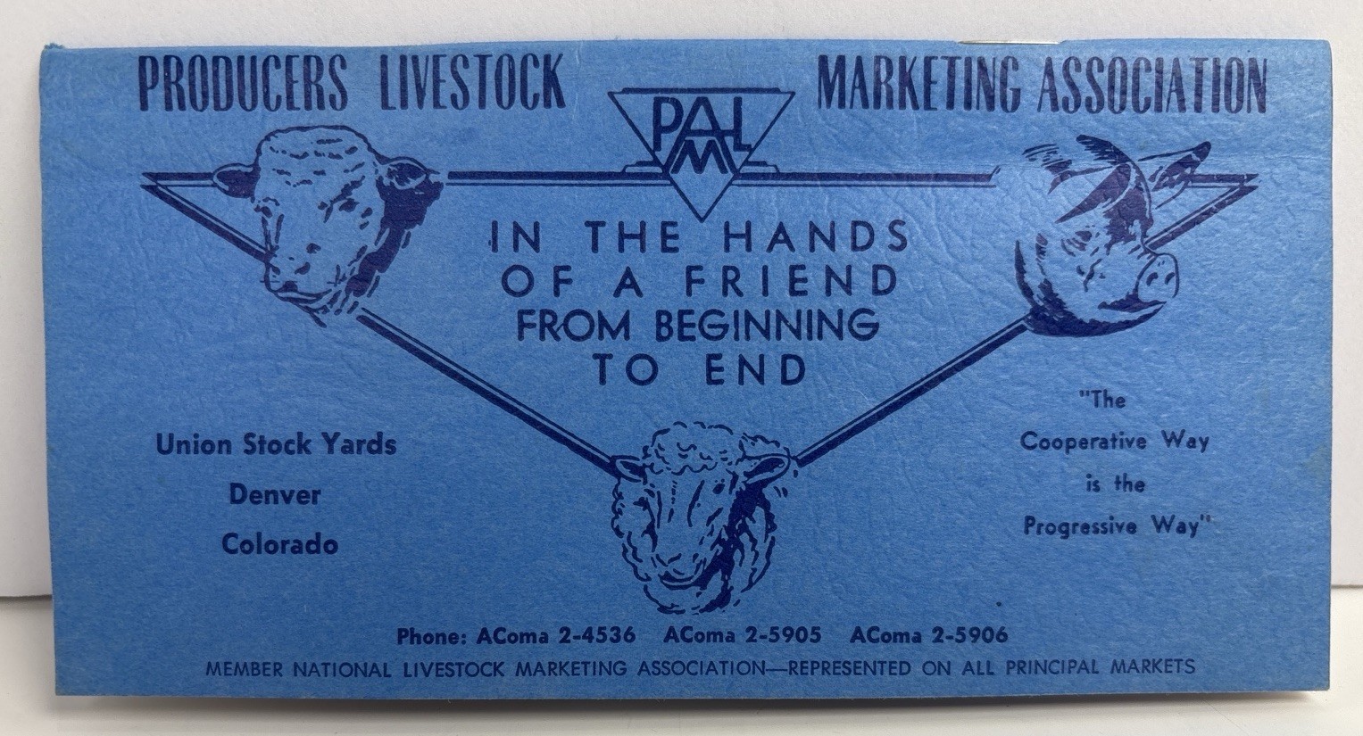 Vintage Denver Stock Yards Livestock PALM Booklet Notepad Unused