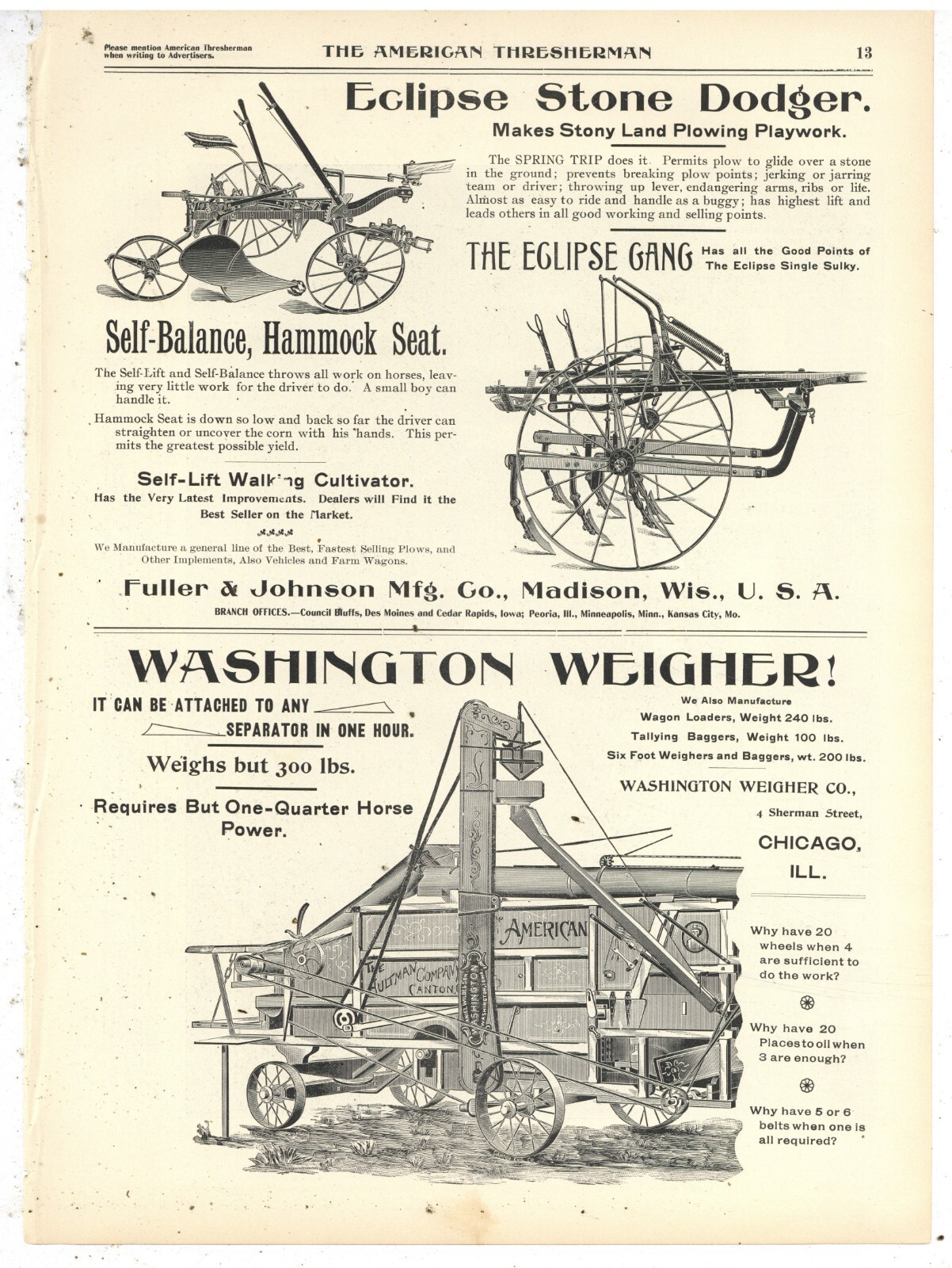 1898 Pic & Caption: Thresher Manufacturer & Jobbers Meeting, Indianapolis