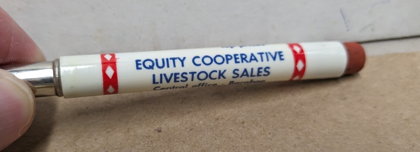 Equity Cooperative Livestock Sales Baraboo Wisconsin WI Bullet Pencil Case Only