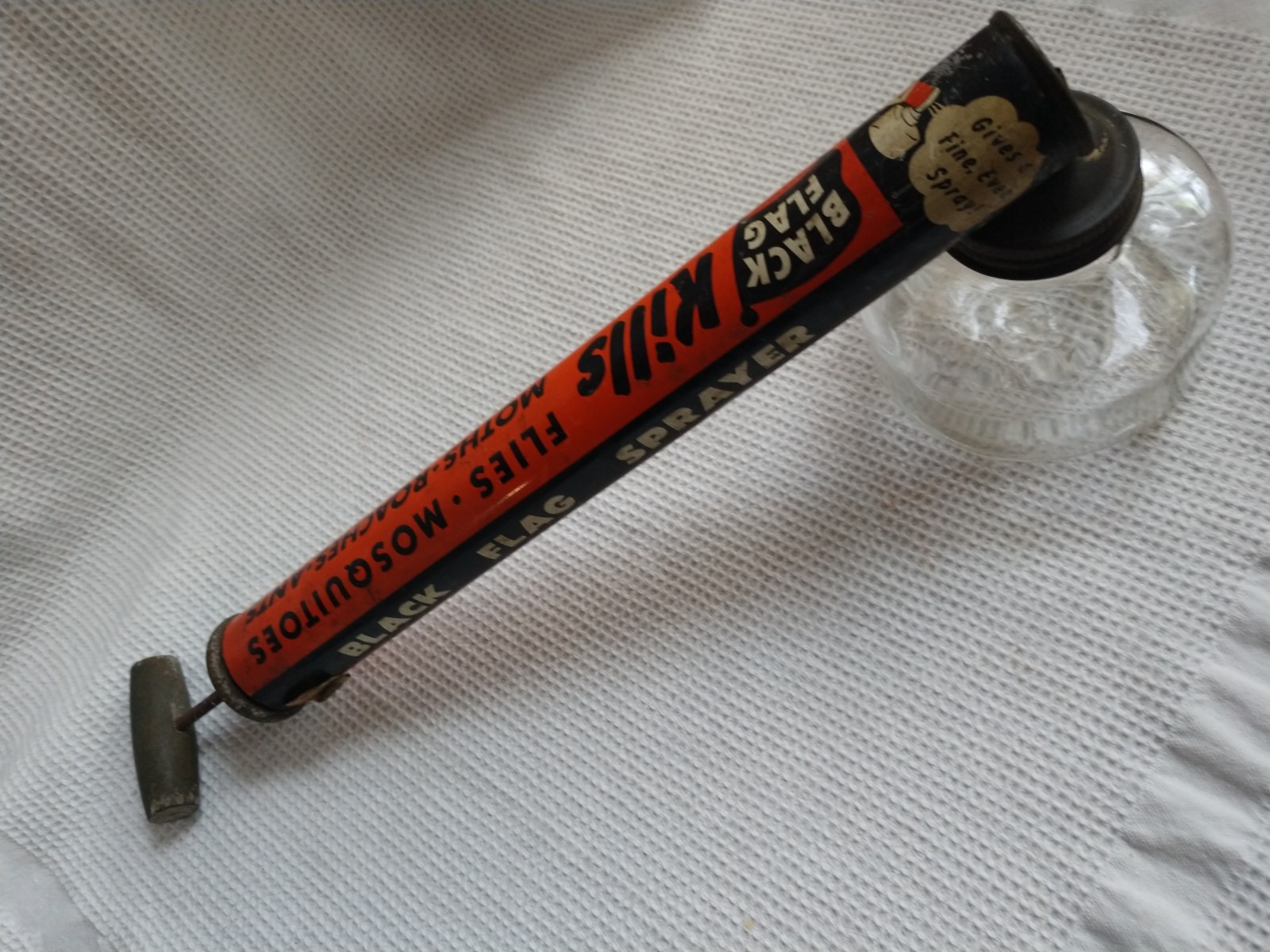 Vintage Black Flag All Purpose Bug Pump Sprayer Antique wood handle.