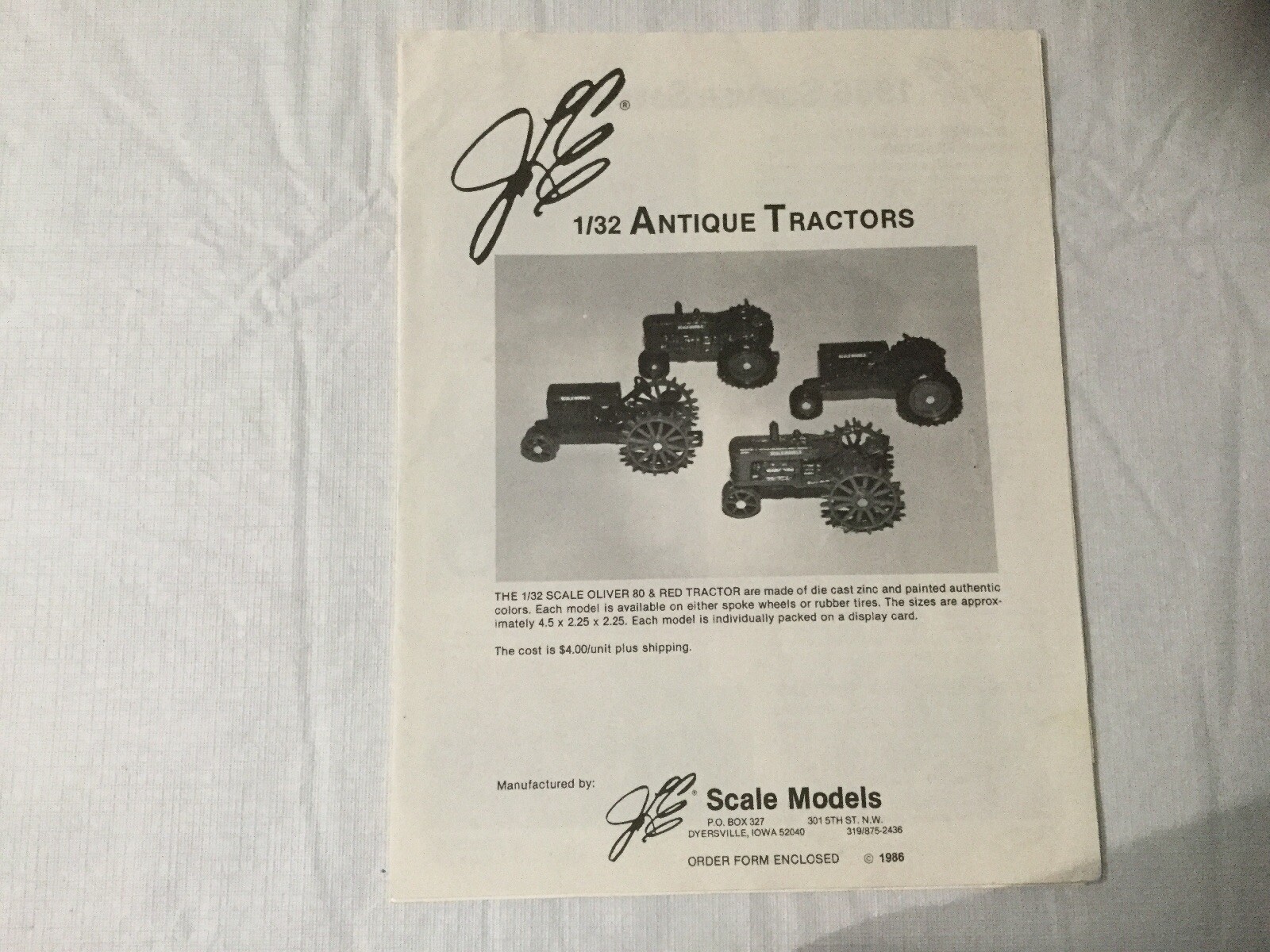 Joseph L. Ertl Scale Models Sales Brochure