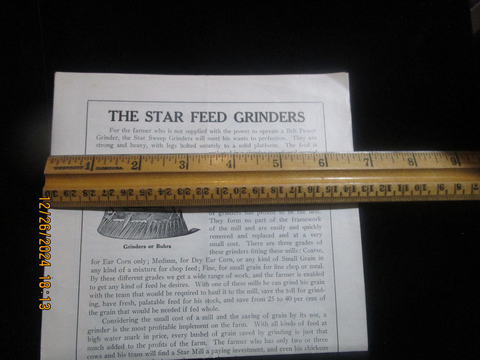 NEW LEXINGTON OHIO, The Star Manufacturing Co. Advertising Feed Grinders c1910