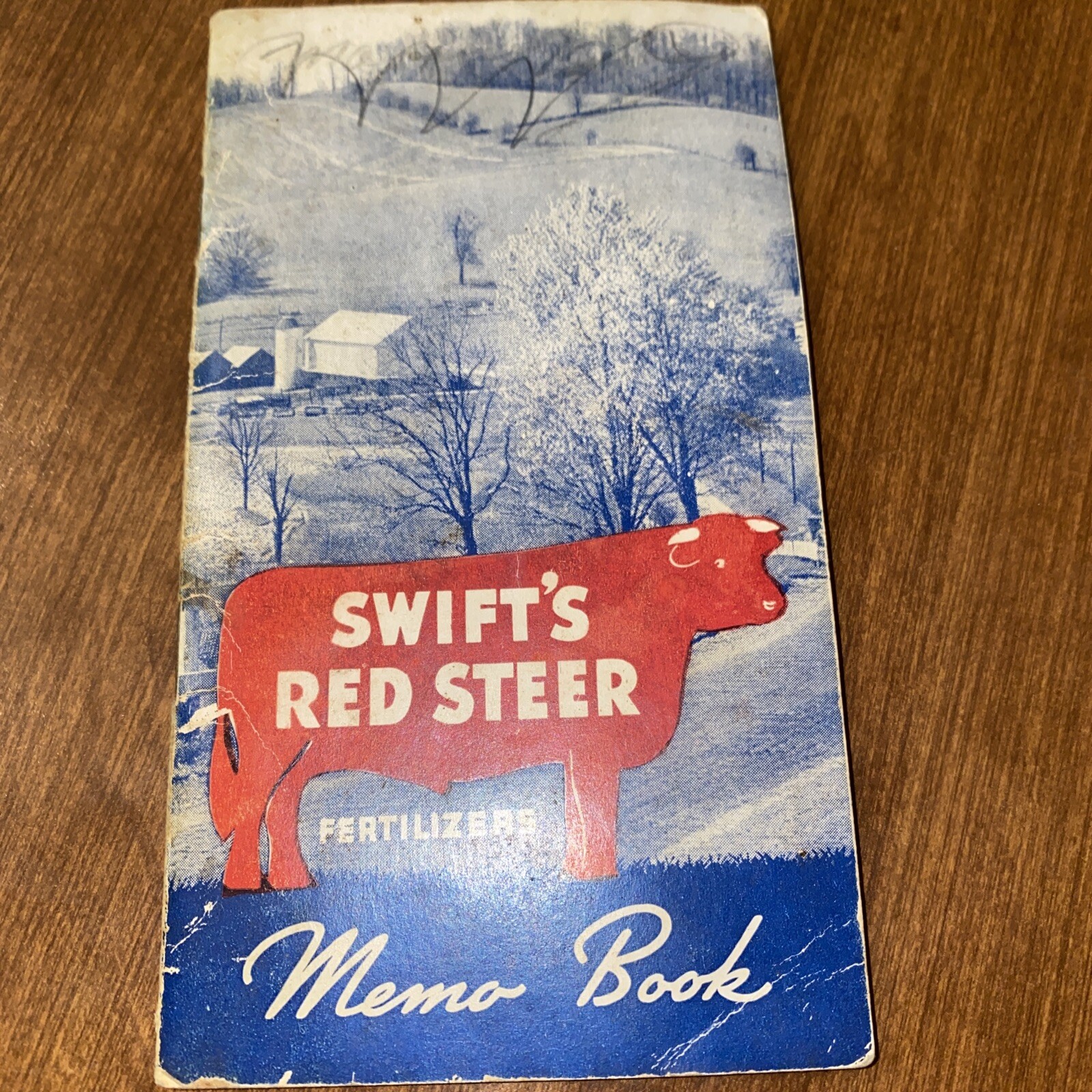 Vintage 1945 Swift&rsquo;s Red Steer Brand Fertilizers Advertising Memo Book Notepad