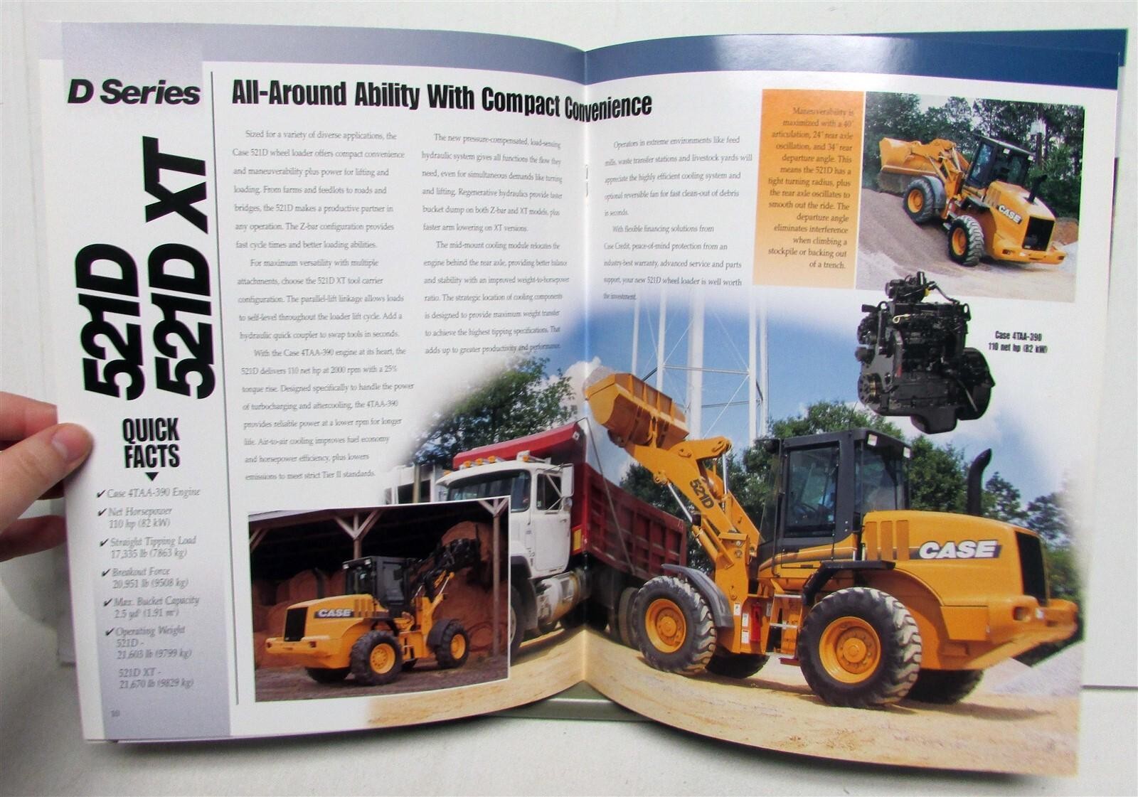 2001 Case 521D 621D Wheel Loaders Construction Diagrams Sales Brochure