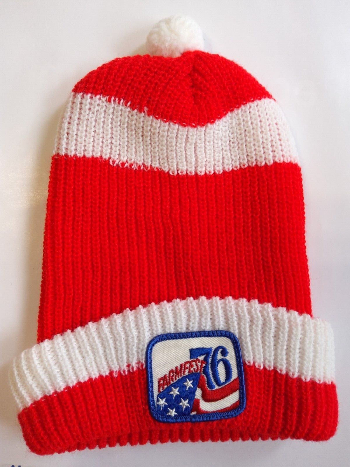 Vintage 1976 Farmfest 76 Minnesota Red White Blue Stocking Hat