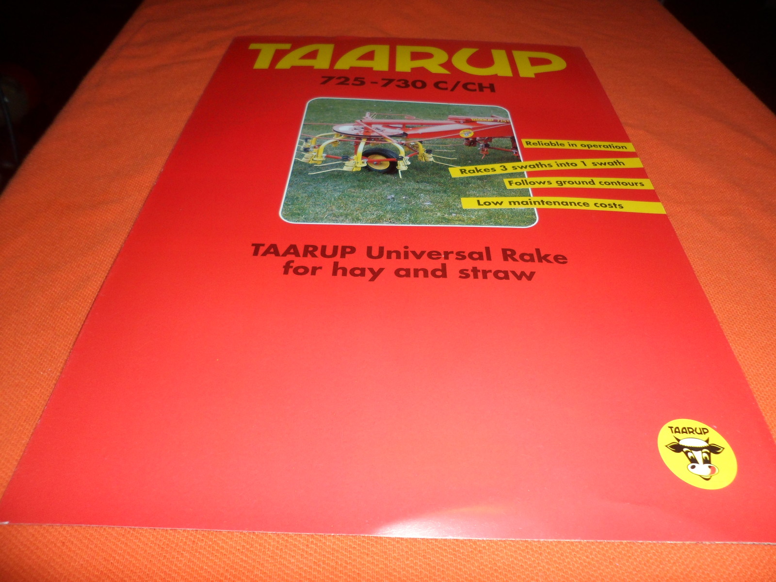(Drawer 9) Taarup 725-730 C/CH Universal Rake Hay Straw Brochure Specifications