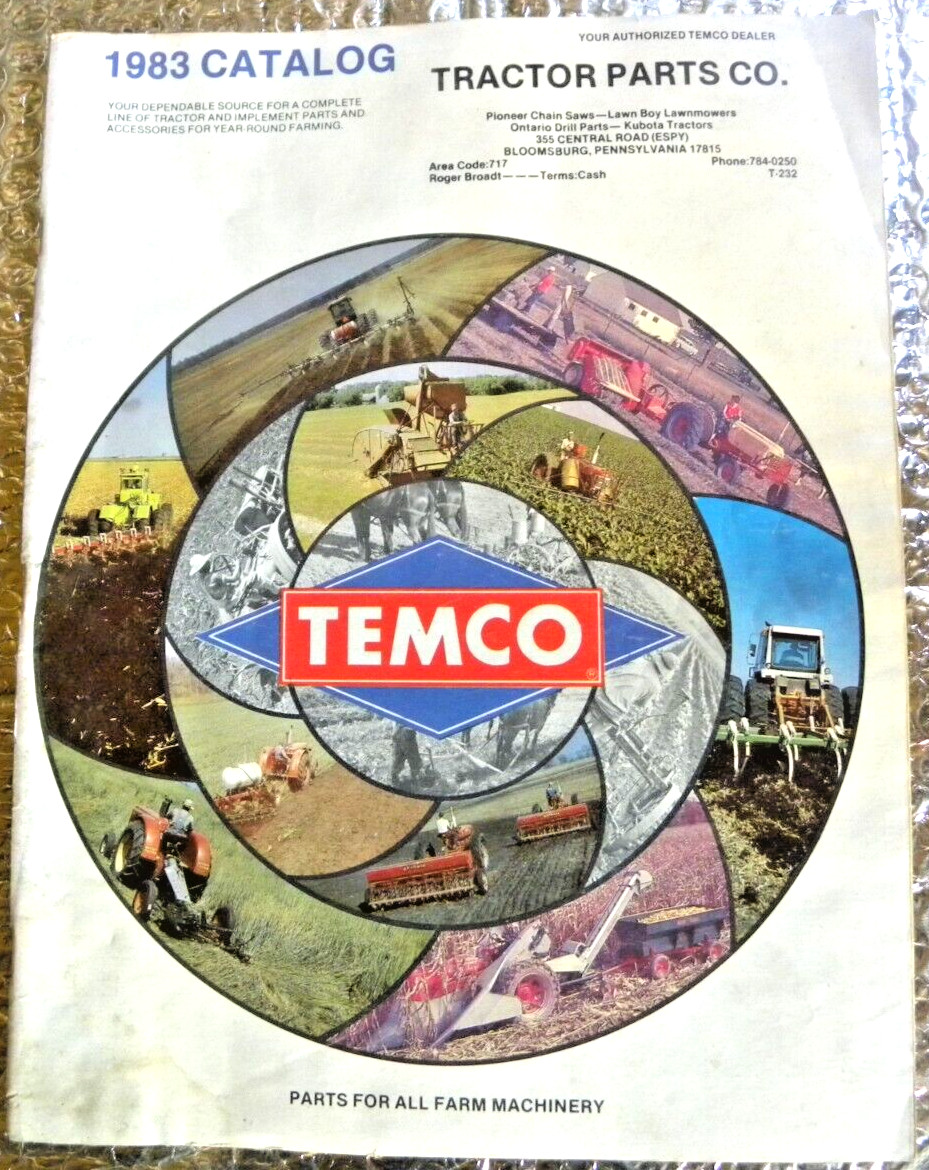 1983 Temco Tractor Parts Catalog Bloomsburg Pa FREE SHIPPING