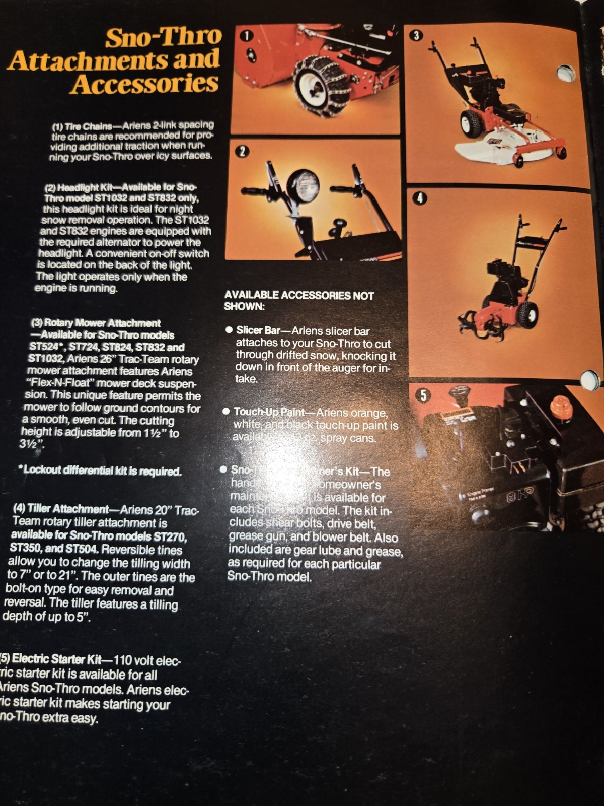 2 1983 ARIENS DEALERSHIP ADVERTISING BROCHURES SNO-THRO TRACTORS & SNO-THROS