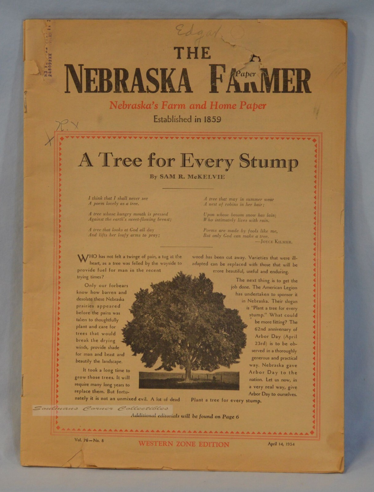 HALF PRICE CLEARANCE SALE Rare Farming Newspaper THE NEBRASKA FARMER Good Shape