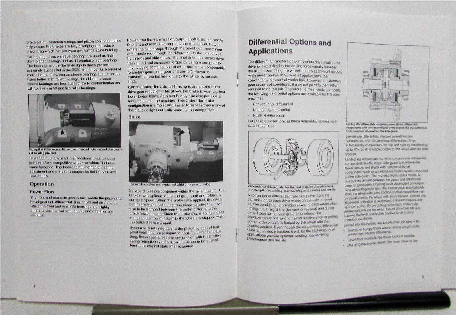 1992 Caterpillar Four Piece Axle Construction Specs Product Training Bulletin