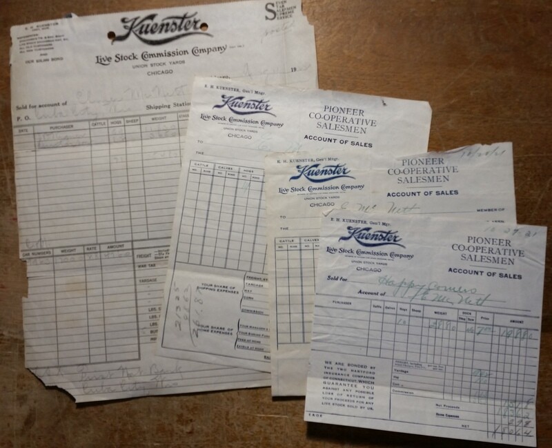 1921 Kuenster Live Stock Commission Company Receipts Union Stock Yards Chicago