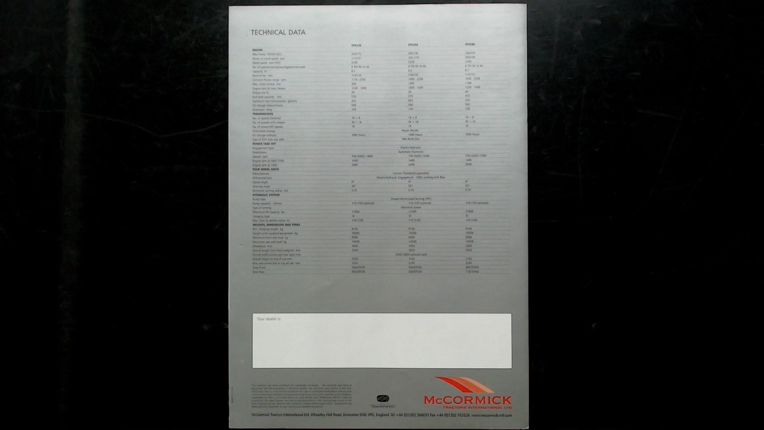 McCormick ZTX Tractor Brochure 230-280hp Agriculture Vintage