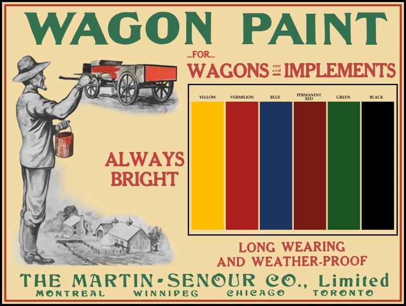 Martin Senour Co Paint for Wagons & Implements NEW METAL SIGN: 12×16&Prime; Ships Free