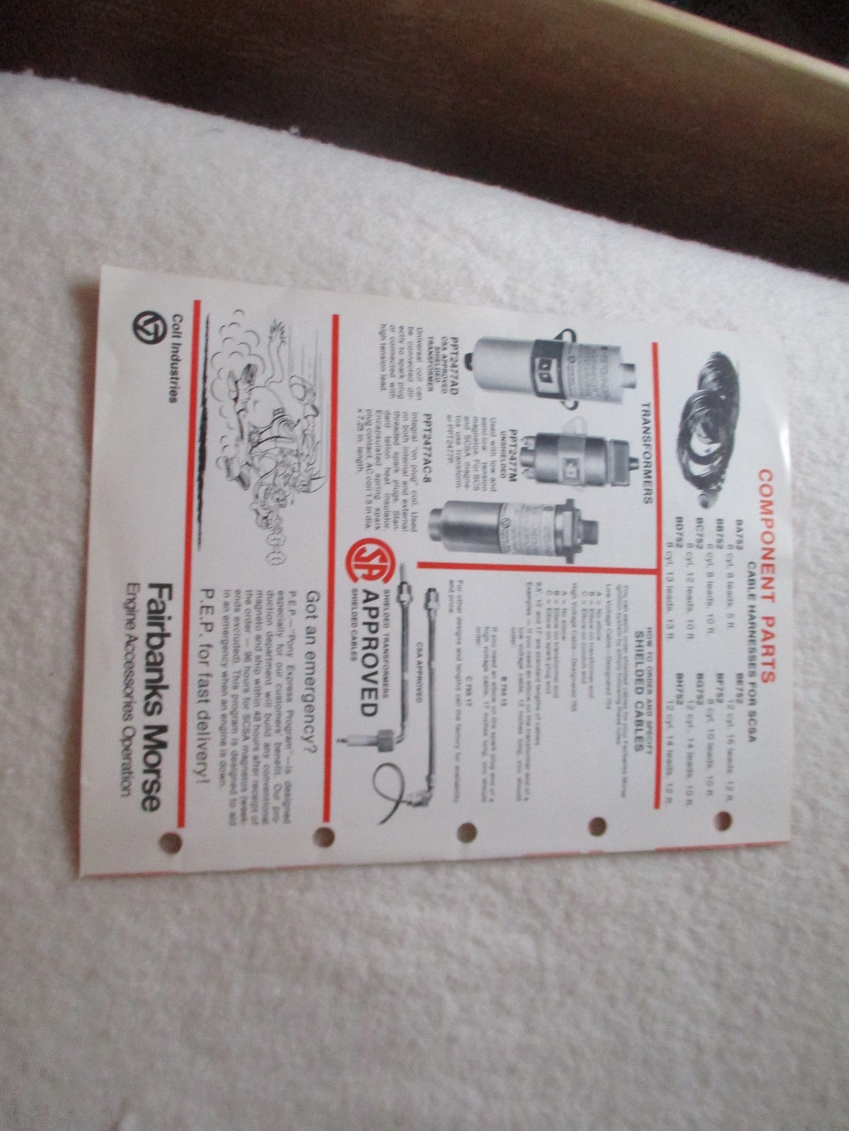 Fairbanks Morse Magnetos Flyer from Agriculture dealer. for 3 ring binders New