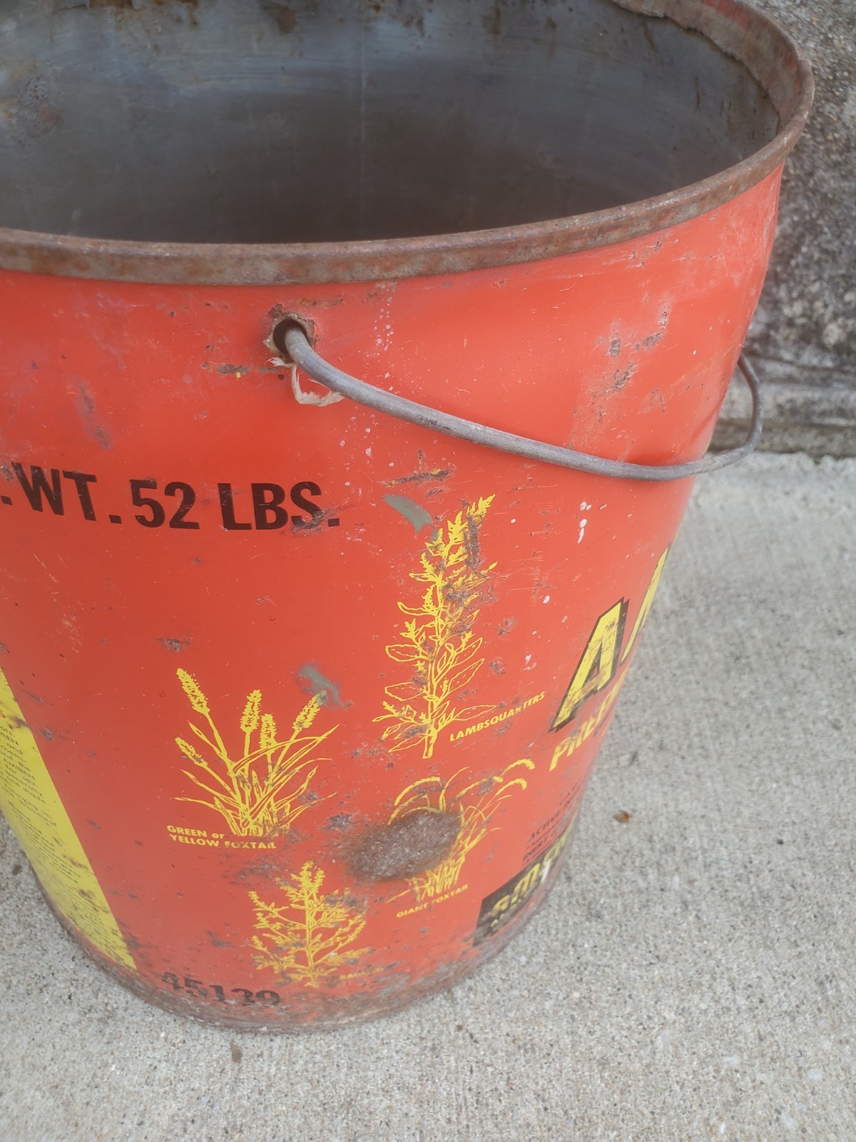 5 Gallon Metal Can Amiben Herbicide No Lid Soybean Weed Control Farm Decor #5