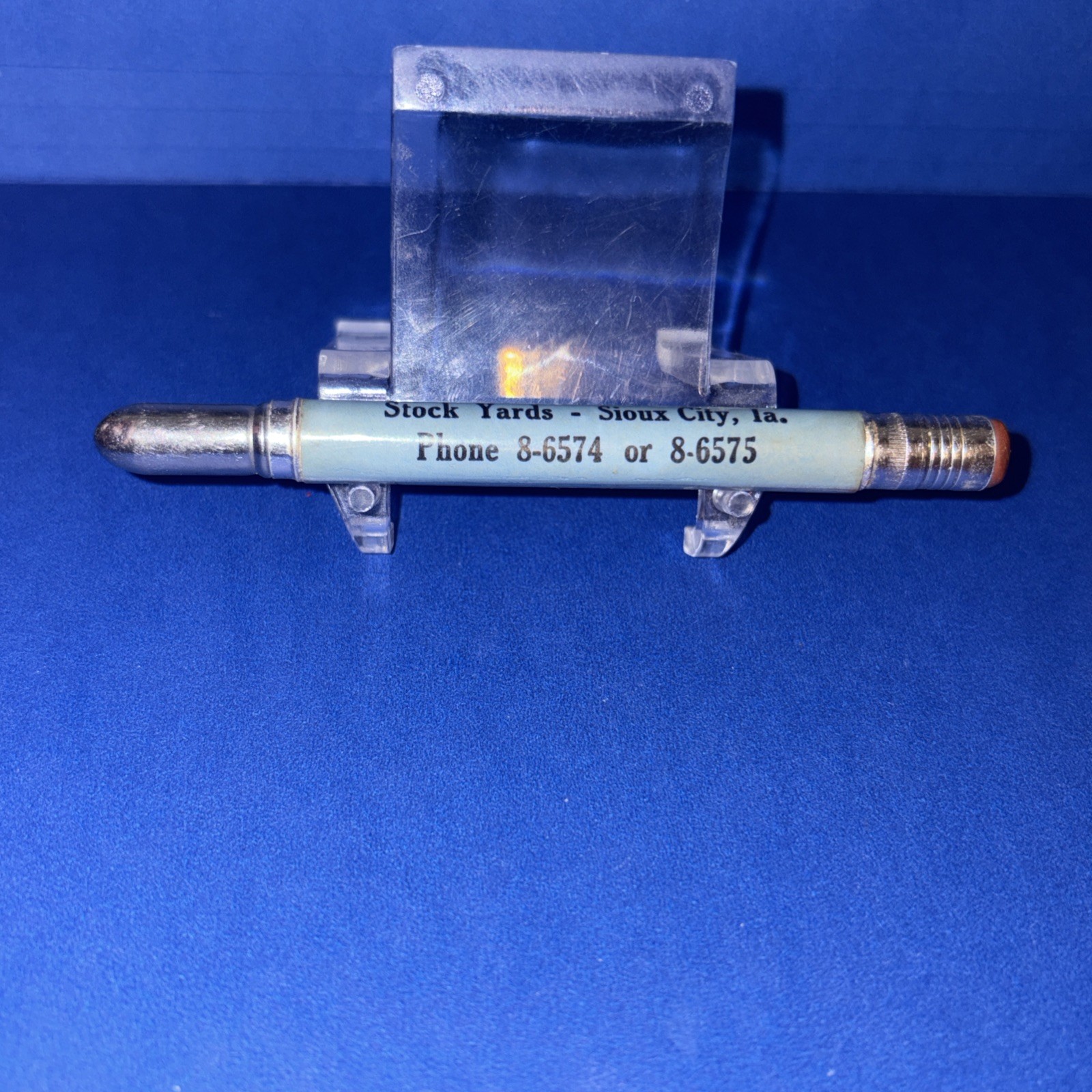 Waitt & Hruska Commission Co. Stock Yards Sioux City, IA Vtg Ph Bullet Pencil