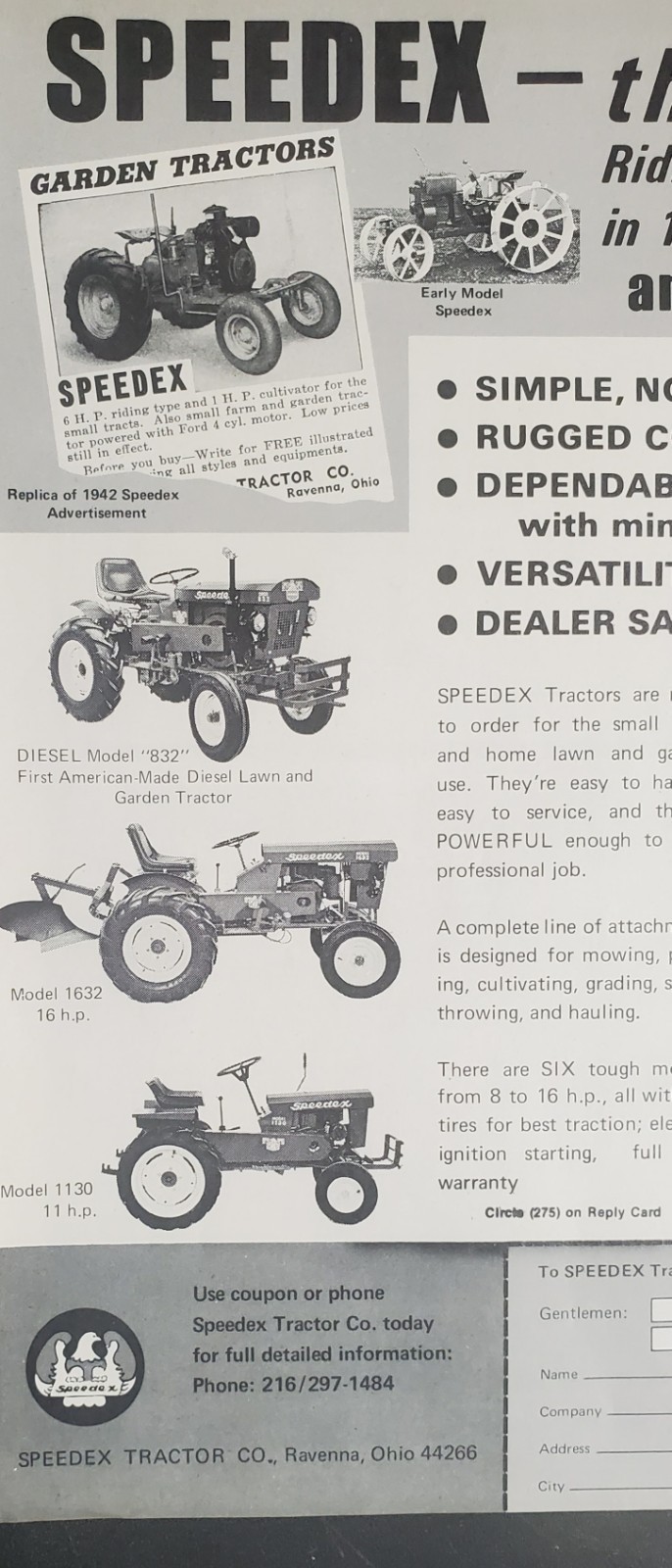 Speedex the First Riding Garden Tractor in 1935 Advertisement