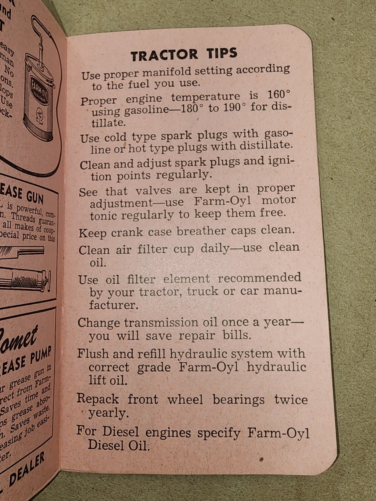 Farm-Oyl Memo Book 1949 50 Petroleum Advertising Stichter Imp Co – Lexington, IL
