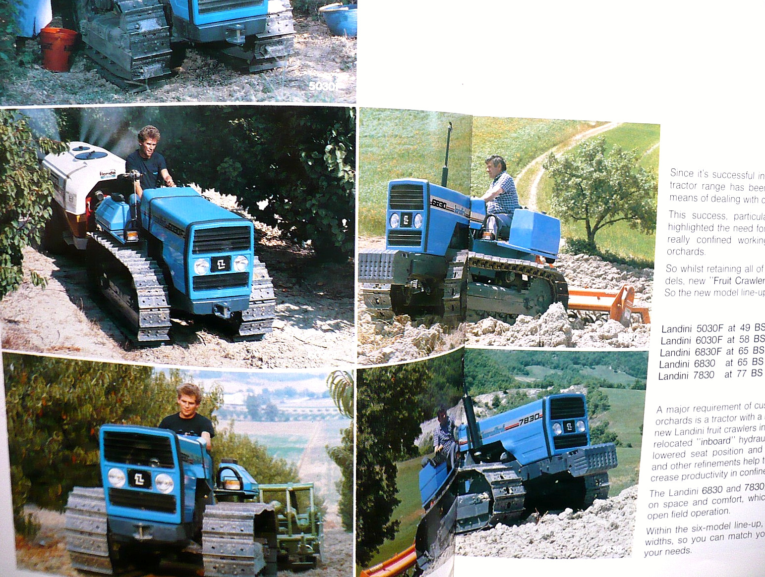 1989 LANDINI CRAWLERS TRACTOR BROCHURE 5 MODELS
