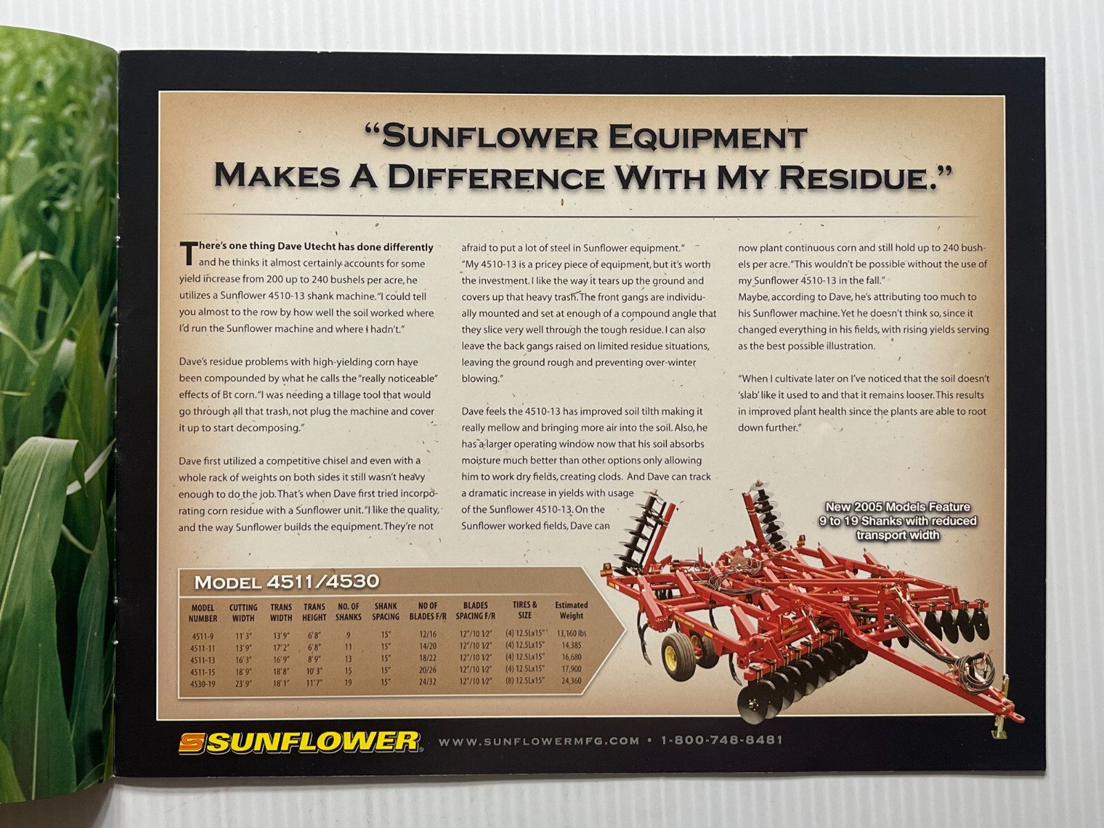 Sunflower Residue Management Systems Sales Brochure *Original Dated 2005*