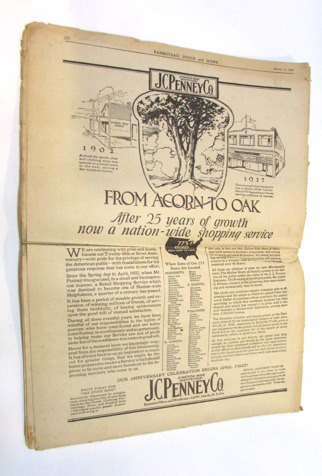 Primitive Old January 1925 Farmstead Stock Home Newspaper Antique Magazine 12×15