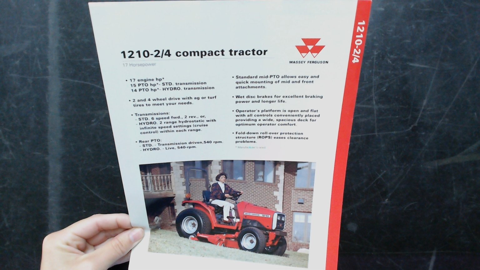 Massey Ferguson 1210-2/4 Compact Tractor Vintage Brochure Red White