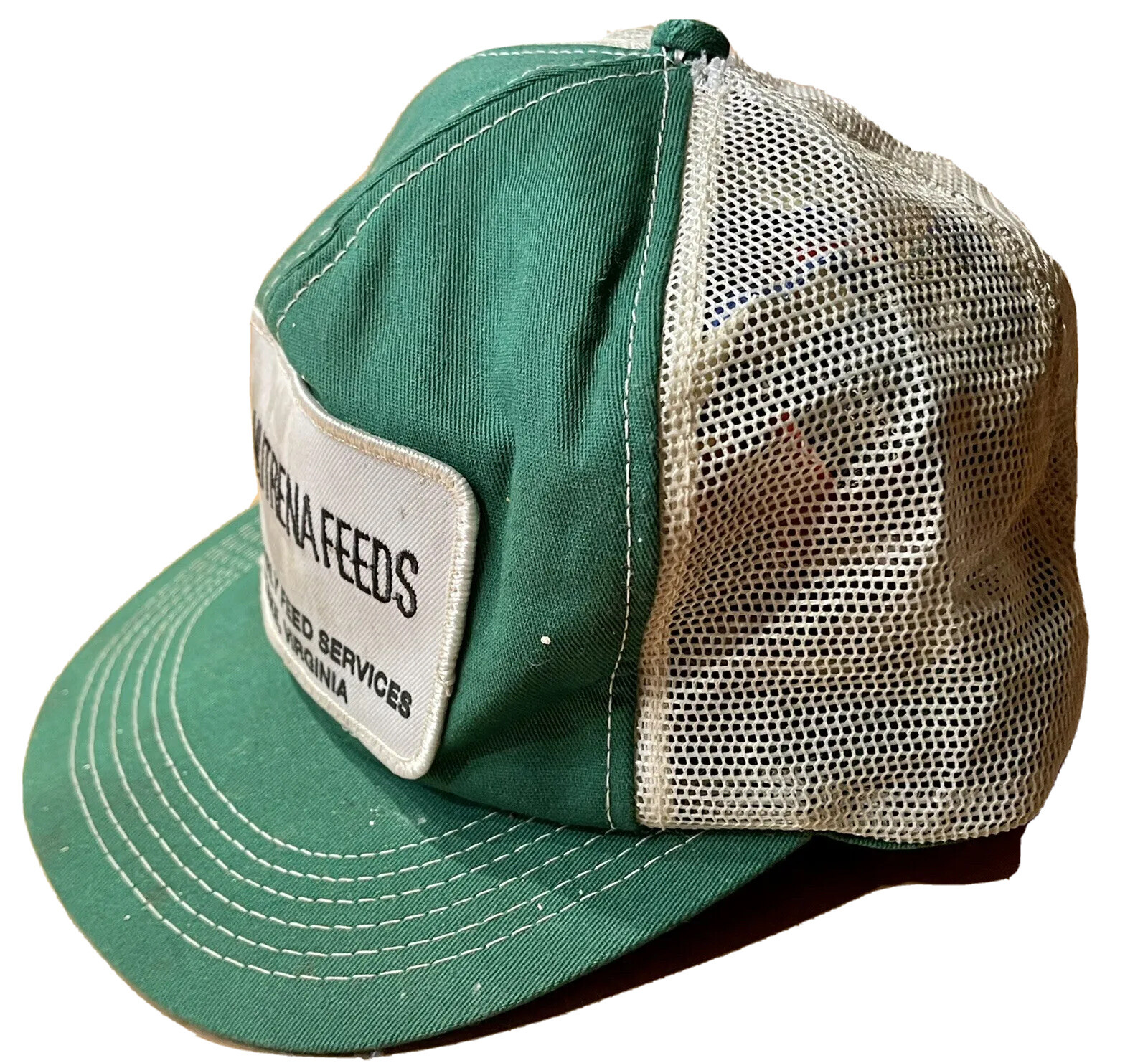 1970s 1980s CHESAPEAKE, VA, SCOTT WEATHERLY NUTRENA FEEDS TRUCKER BASEBALL CAP