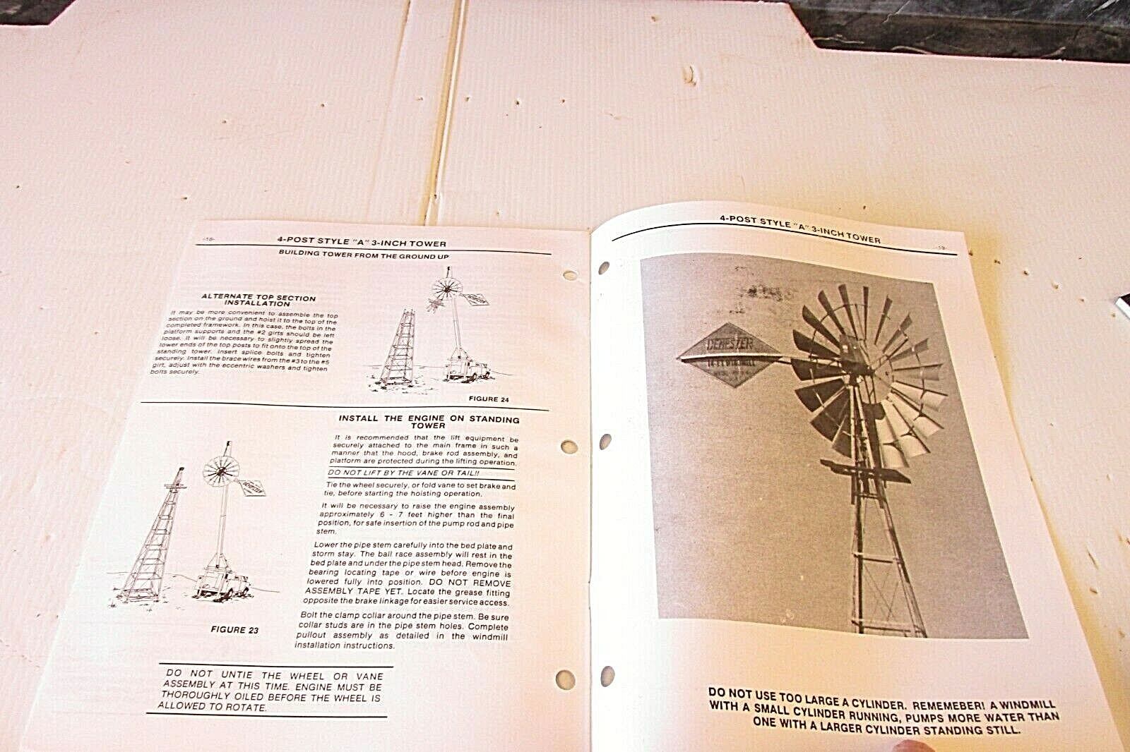 DEMPSTER 12 & 14 FOOT WINDMILL STYLE A TOWER INSTRUCTION BOOK