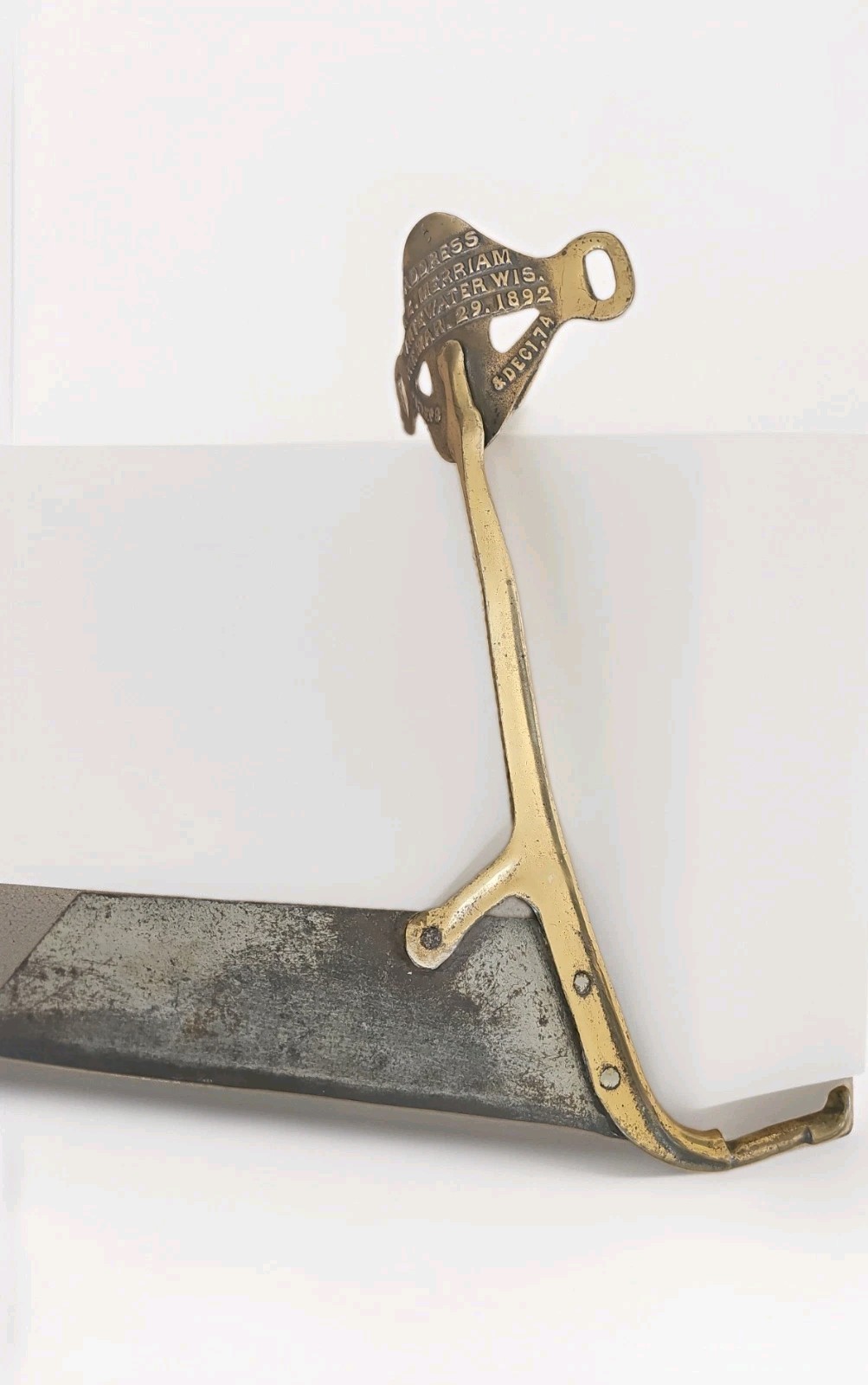 IZ MERRIAM Leg Type CORN CUTTER Cane Sorghum Primitive 1892 Whitewater WI