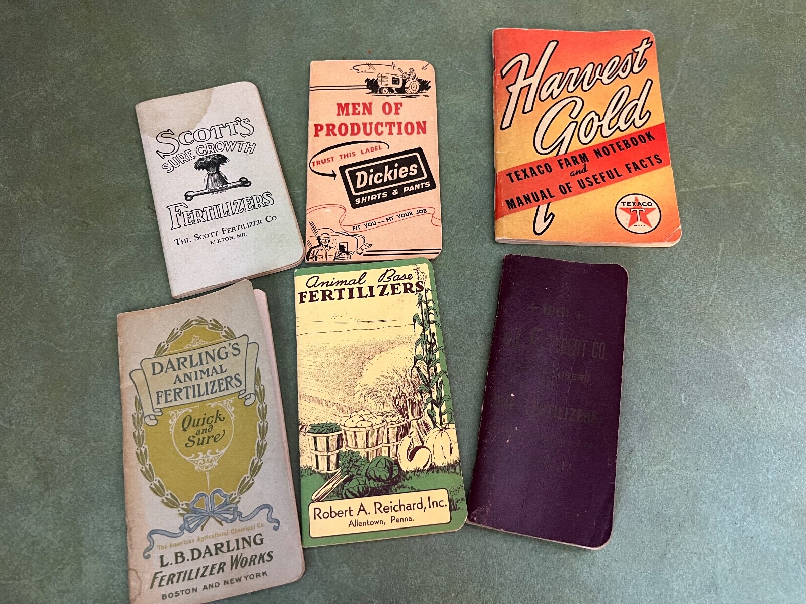 Lot Of Farmers Pocket Note Books Dickies Texaco Tygert Scotts Allentown PA