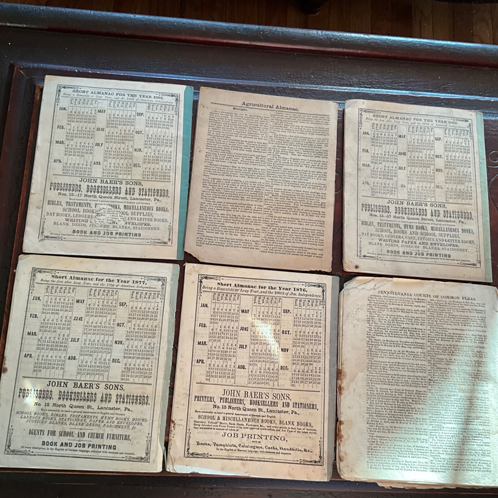Antique LOT of 24 AGRICULTURAL ALMANACS 1837-1967 English German 19th C.
