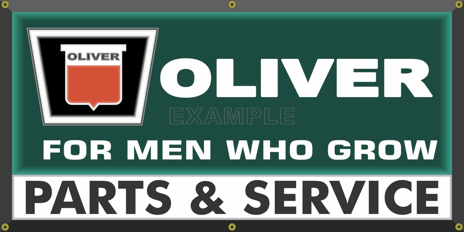 OLIVER TRACTORS DEALER KEYSTONE LOGO FARM VINTAGE OLD SCHOOL SIGN REMAKE BANNER