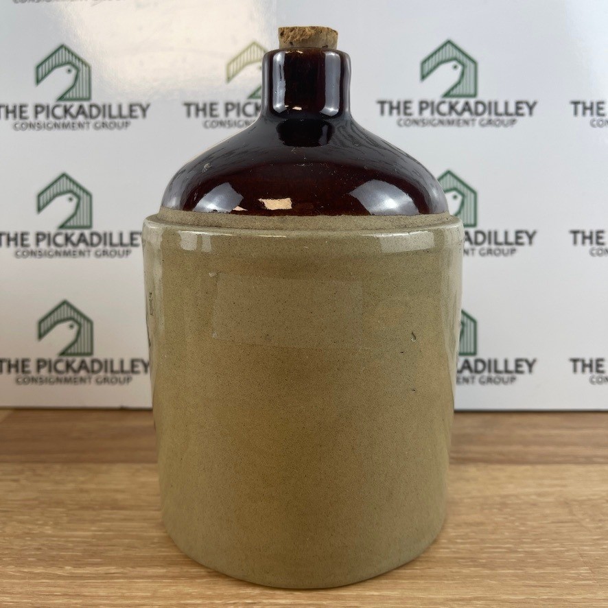 Vintage 1979 Alpha Gamma Rho Barnyard Brawl Stoneware Whiskey Jug USA Made Brown