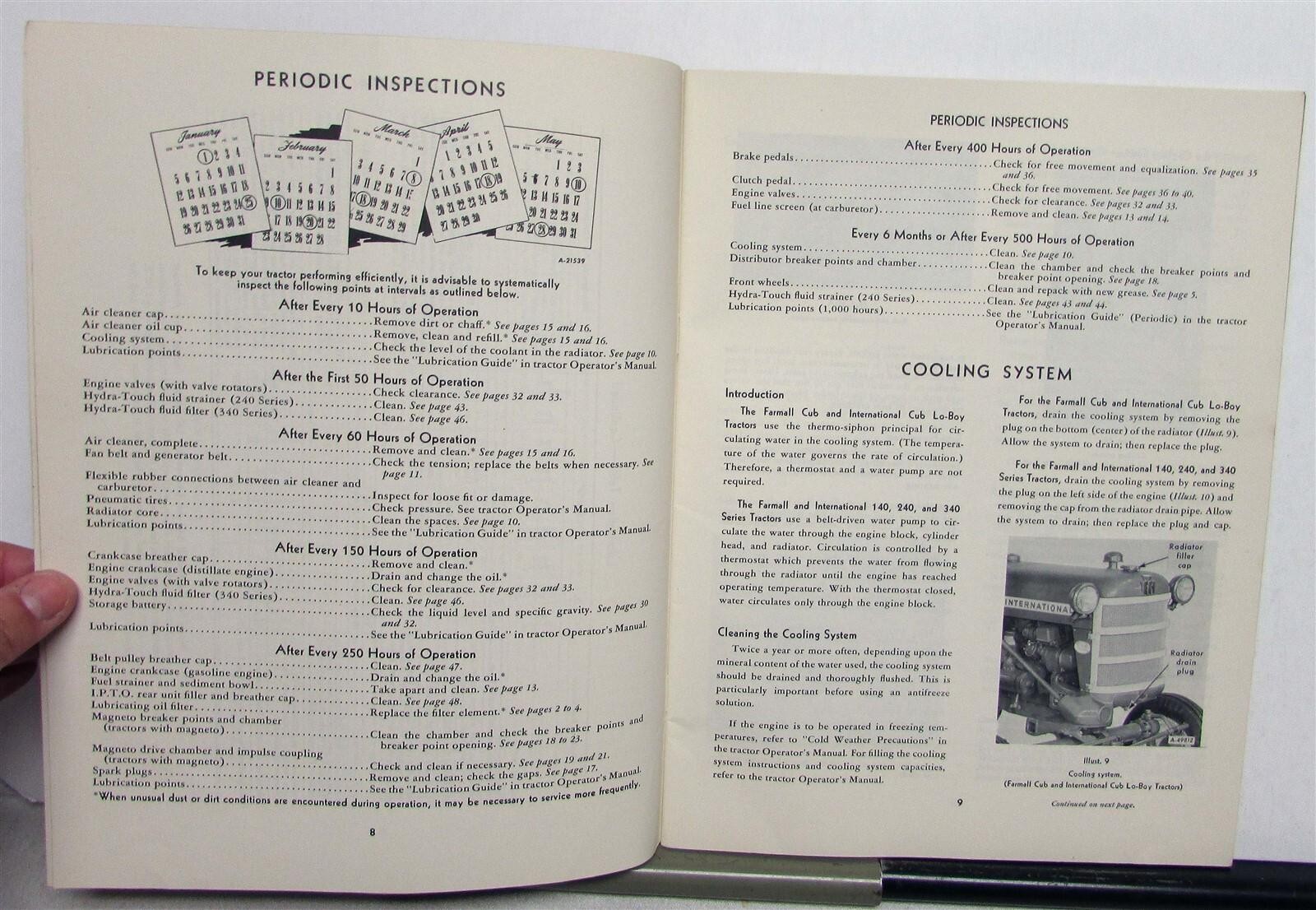 1959 International Harvester Farmall Cub LOBoy Tractor Series Maintenance Manual