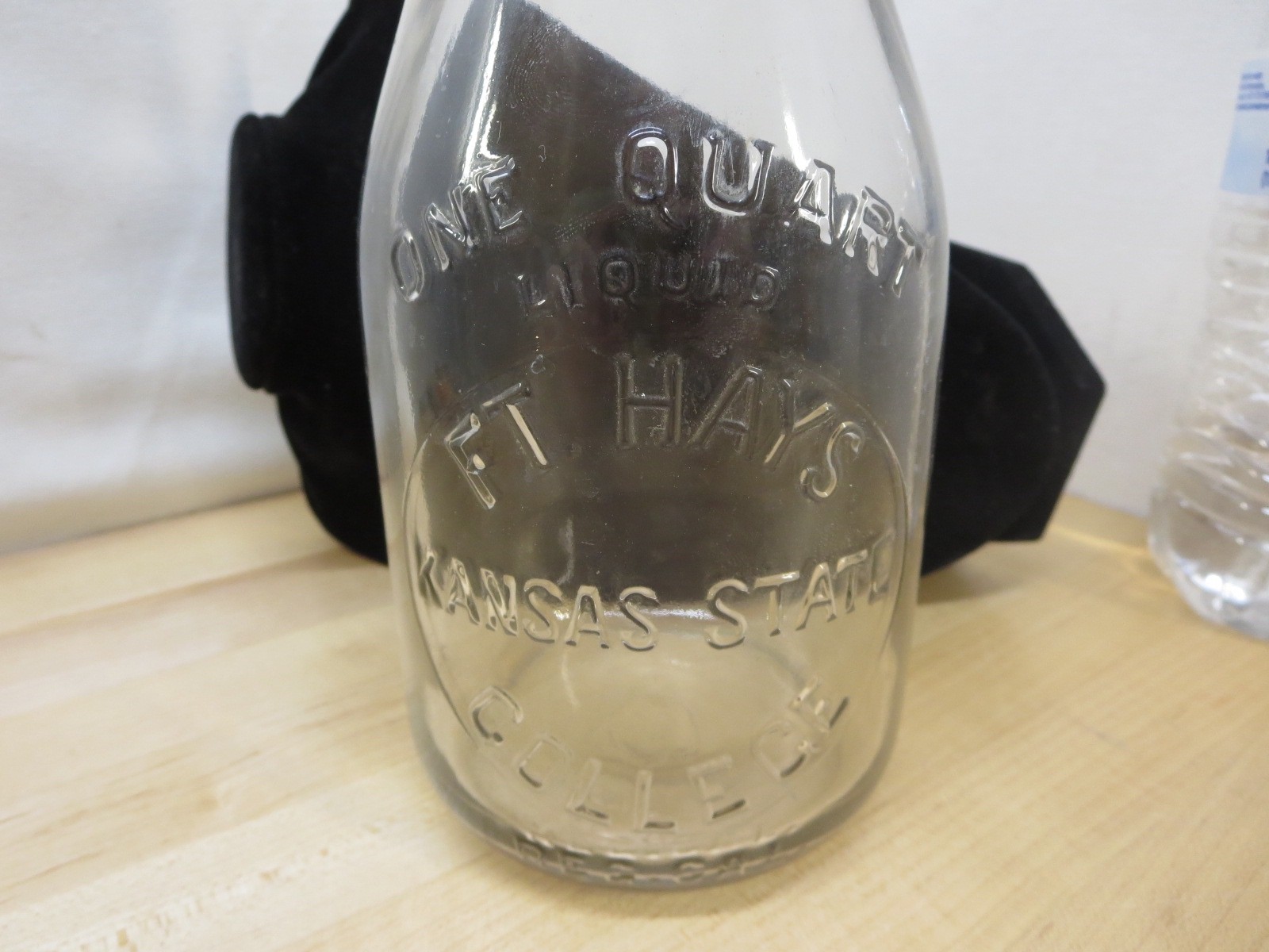 Kansas State & Ft. Hays College Milk Quart Glass RARE!!!