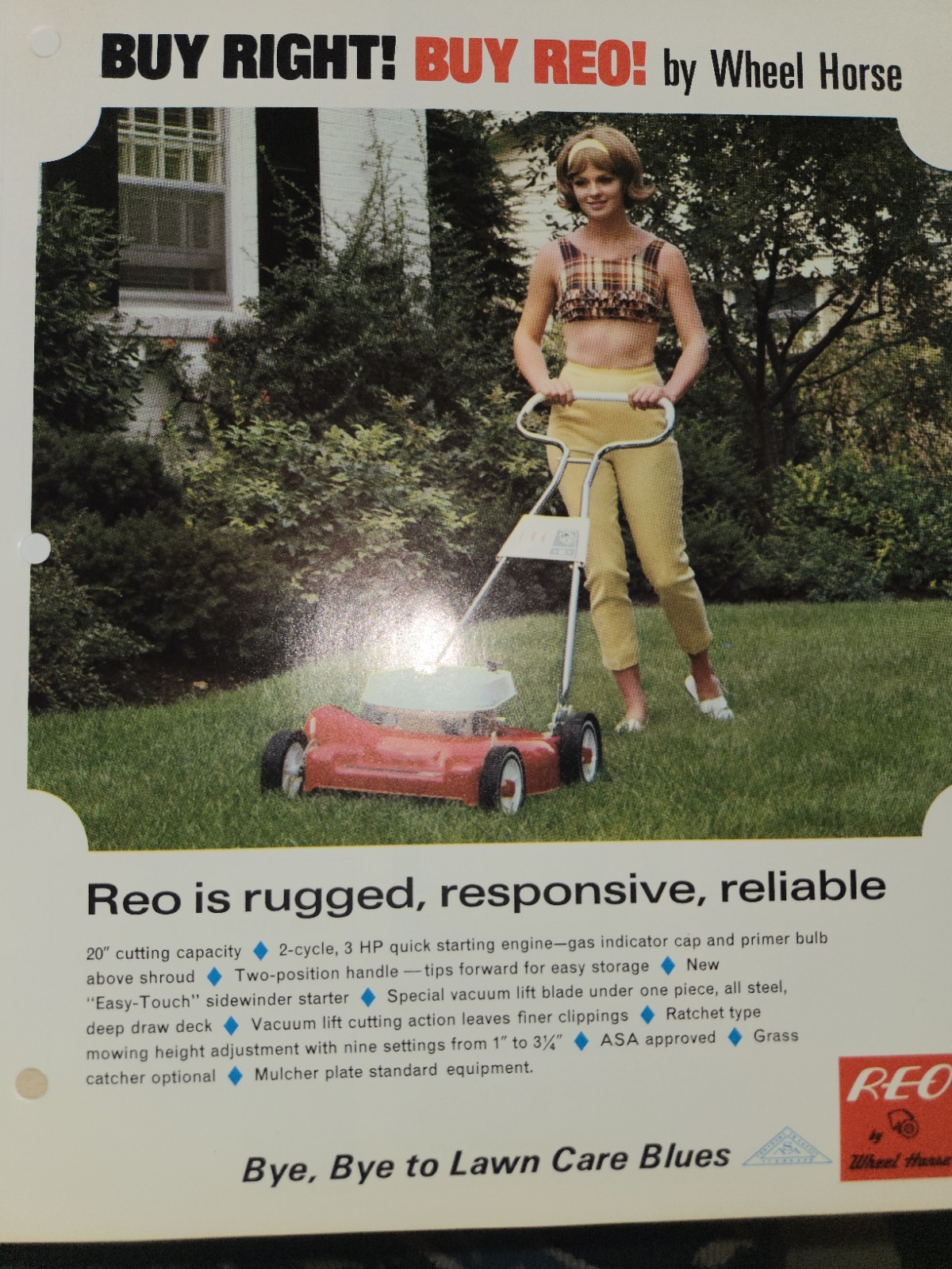 1960s REO CHALLENGER II DEALER AD WITH SPECIFICATIONS DOUBLE SIDED