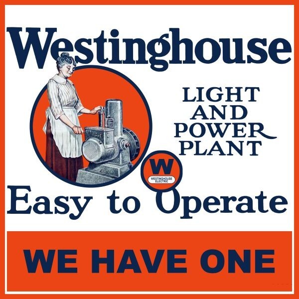 Westinghouse Light & Power Plant NEW Sign: 28&Prime; Dia. Square XL Size- USA Steel