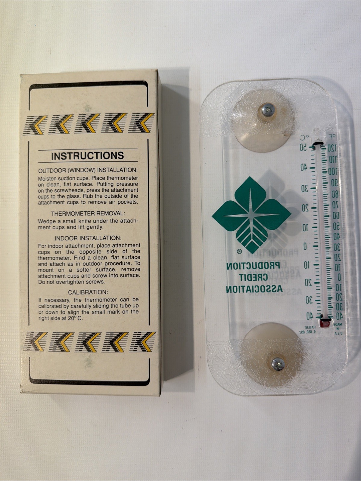 Vintage NOS Morco Scenic Clear Window Thermometer PRODUCTION CREDIT ASSOCIATION