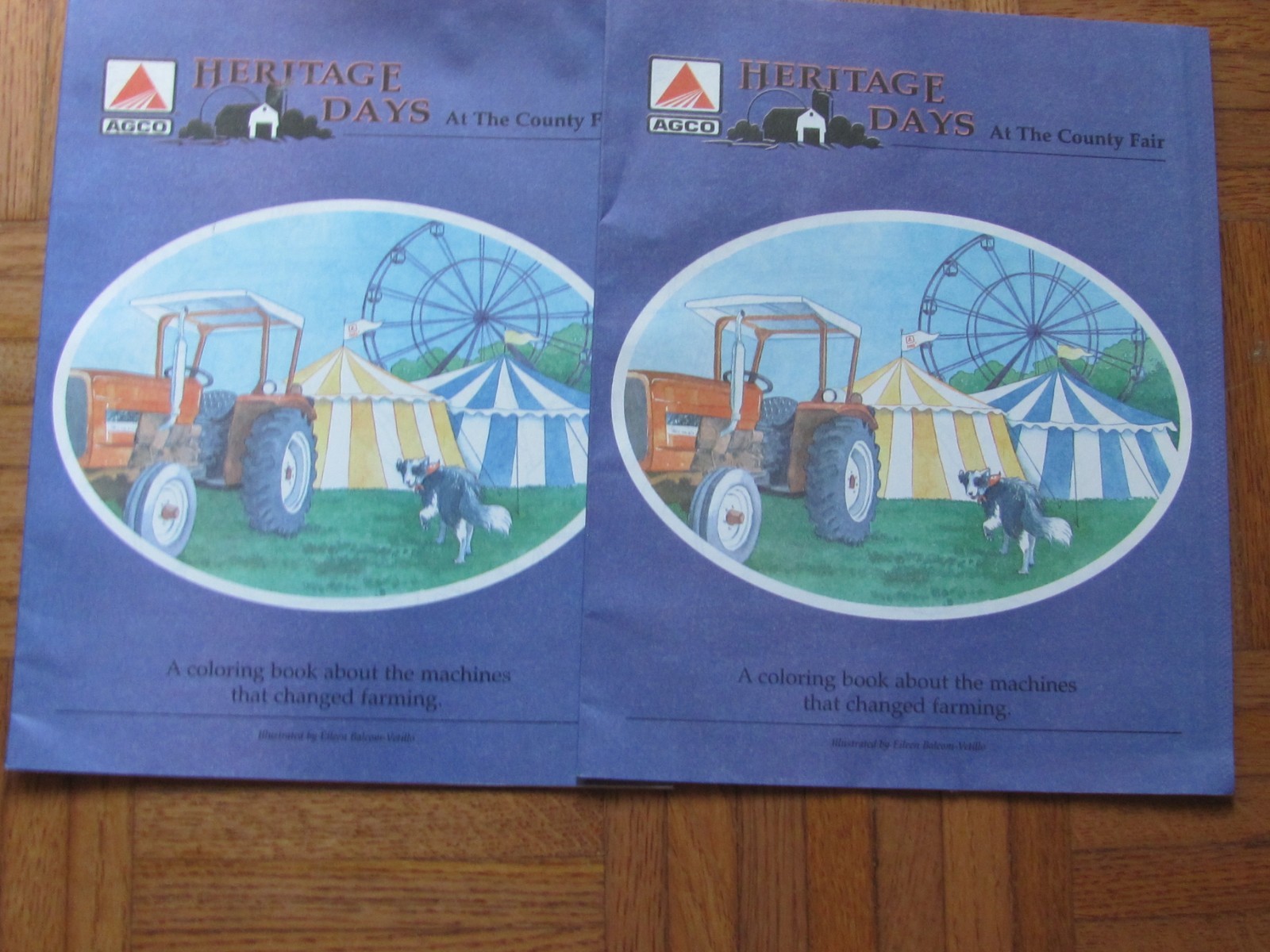 2 AGCO FARM EQUIPMENT COLORING BOOKLETS AT THE COUNTY FAIR