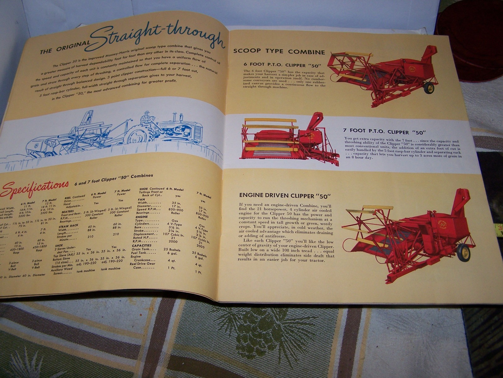 MASSEY HARRIS CLIPPER 50 Combine Sales Brochure Catalog Farm Tractor Steam Motor