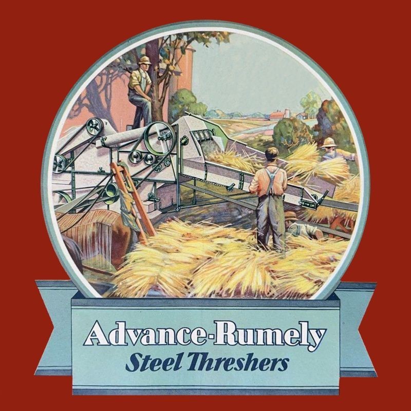 Advance Rumely Steel Threshers NEW Sign 28&Prime; Dia. Square AMERICAN STEEL