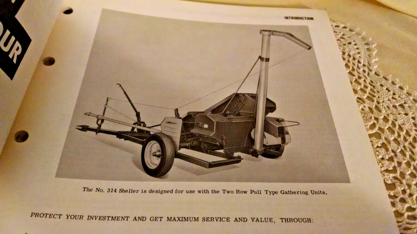 AVCO NEW IDEA SHELLER 314 OPERATOR&rsquo;S MANUAL CS-157 2 ROW PULL TYPE 2500-9/68-OZ.