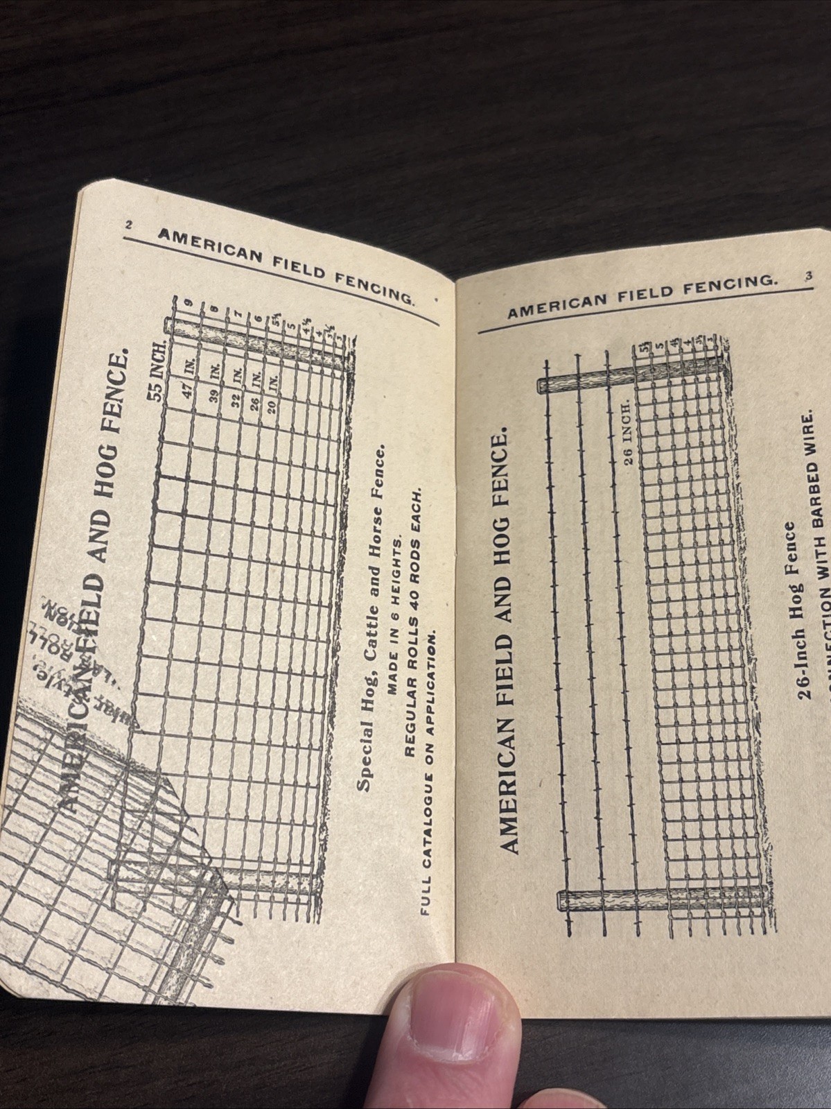 Antique 1902 American Field & Hog Fence Notebook – Farm – Herndon, Pennsylvania