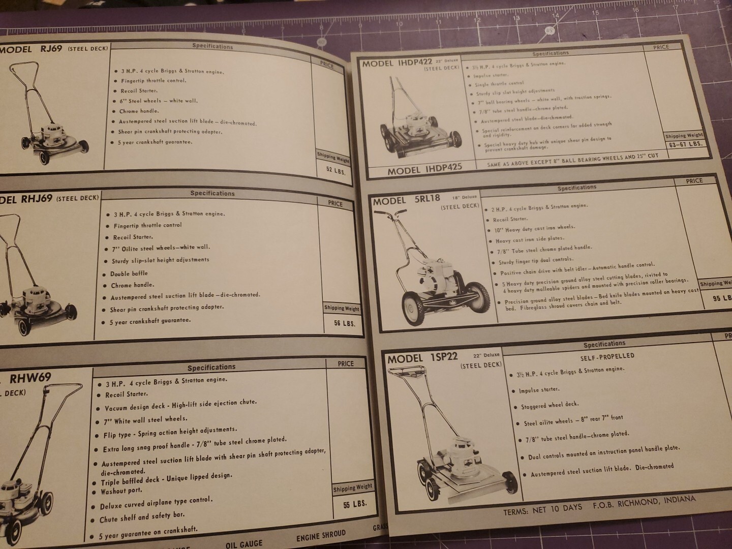 1960s G W Davis Push & Riding Lawn Mower Brochure/catalog