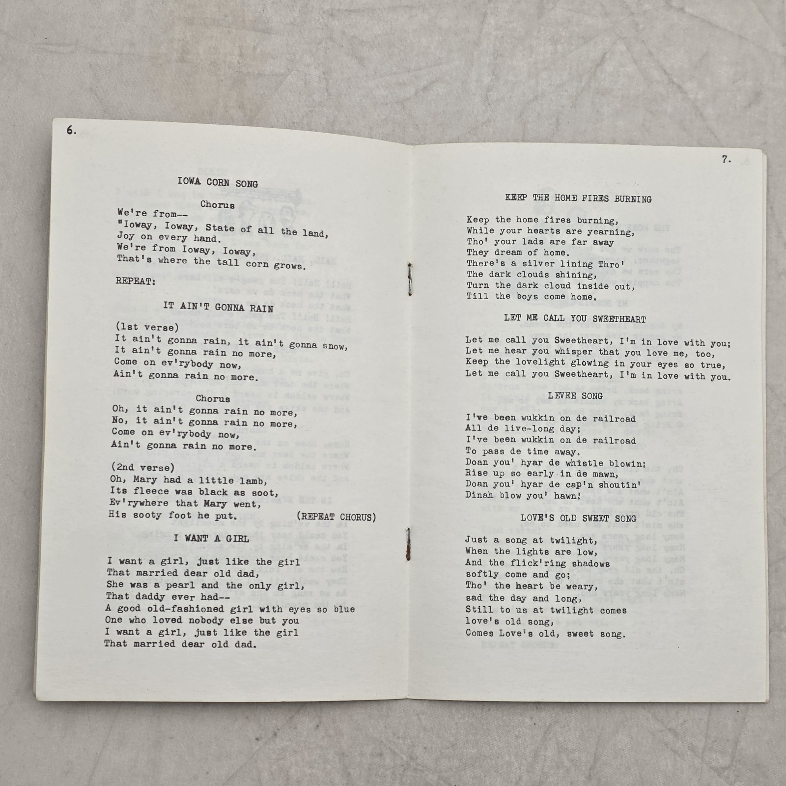 Rath Management Club Songs Book May 1952 Waterloo Iowa Meat Packing Packer 50s