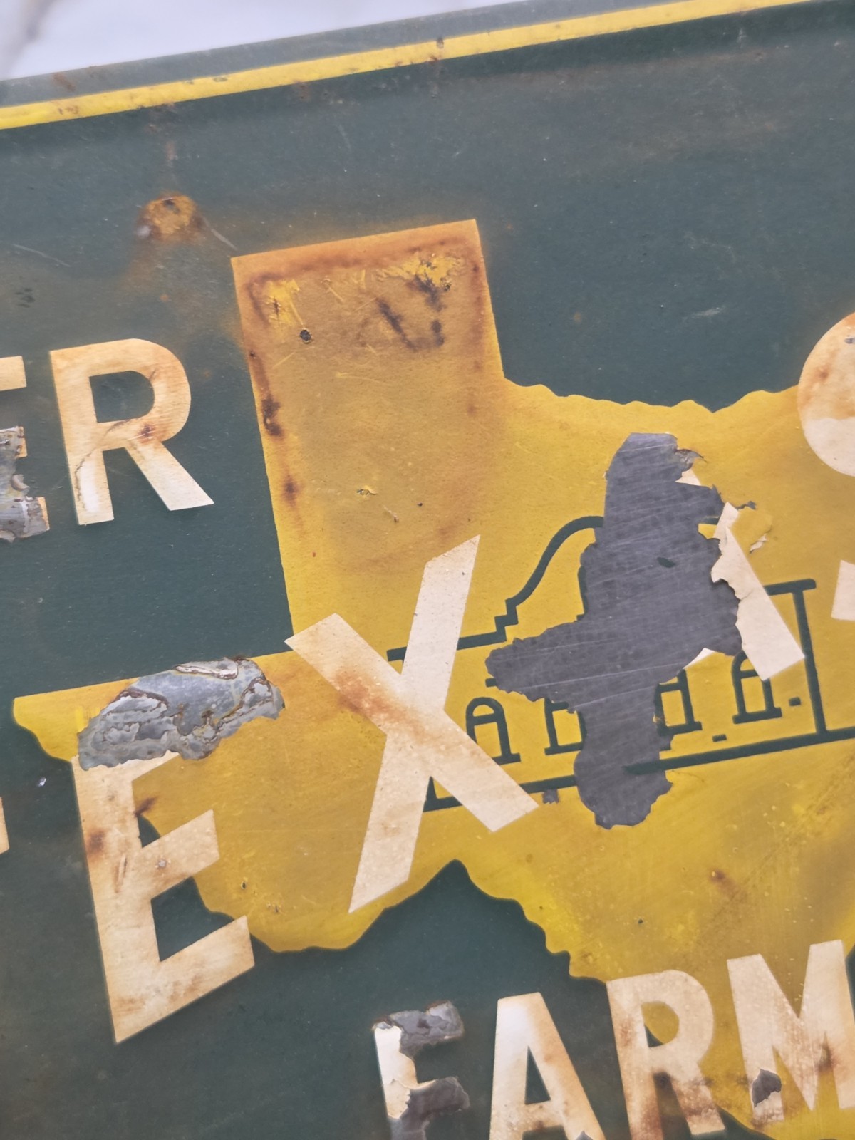 VINTAGE TEXAS FARM BUREAU SIGN Scioto Sign co farm and ranch collectible