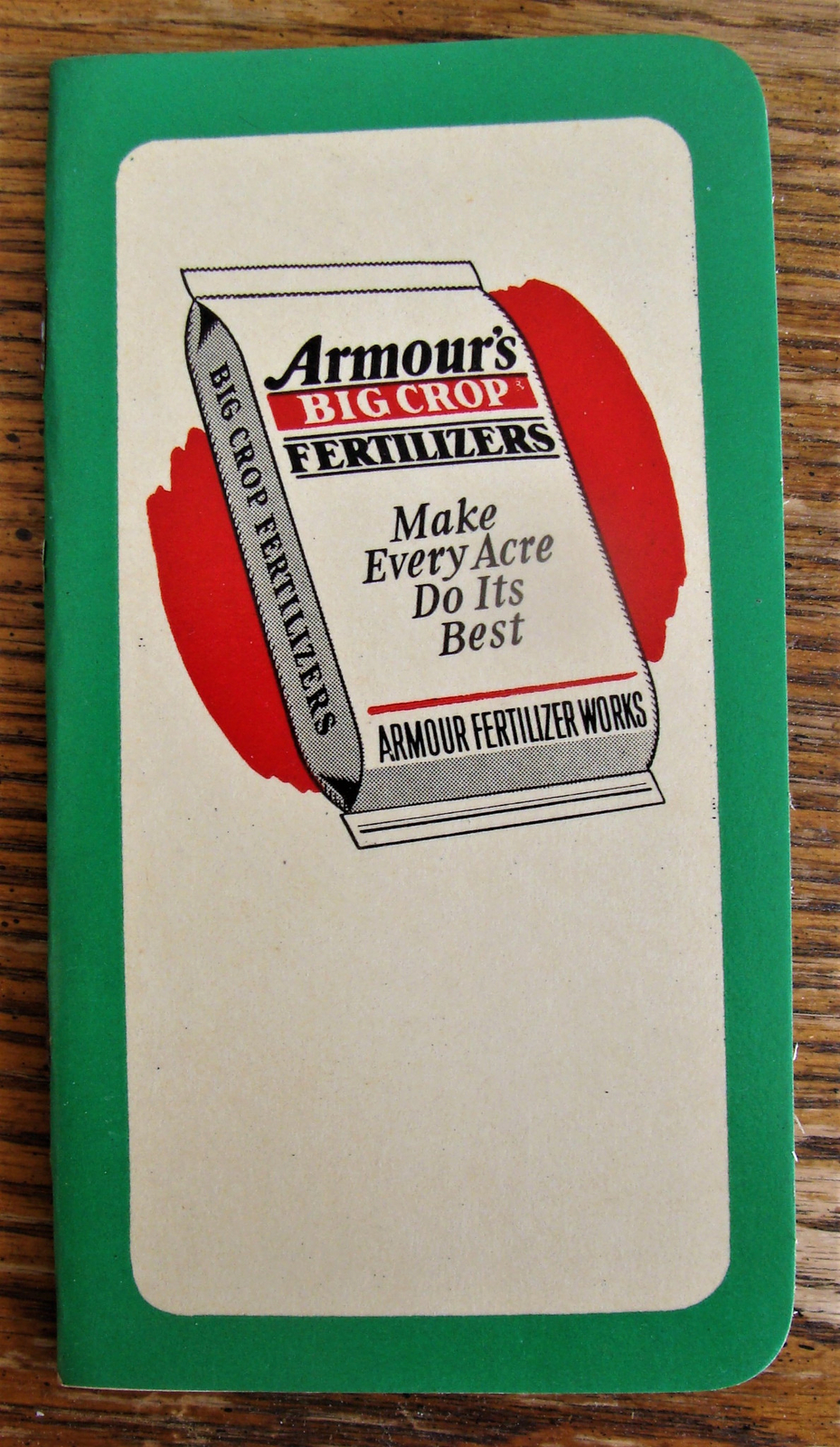 NOS 1950 Armour&rsquo;s Big Crop Fertilizers Pocket Memo Book 8pgs Useful Information
